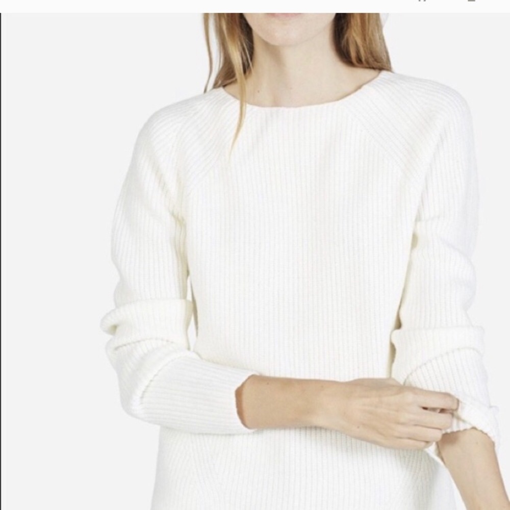 Everlane Chunky Wool Wide Neck Crew Sweater